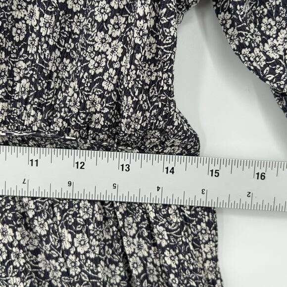 Faherty Dress Womens S Sirene Navy Tiered Mini White Ditsy Florals Knee Length - Picture 12 of 14